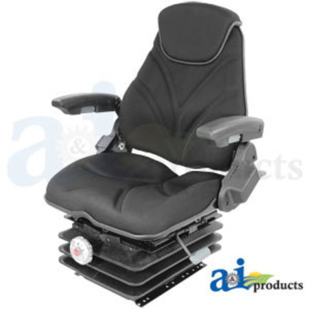 A & I PRODUCTS Seat, F20 Series, Mechanical Suspension / Arm Rest / Head Rest / Black Cloth 23" x22.5" x20.5" A-F20M245